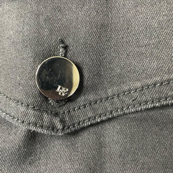 DG2 by Diane Gilman Jean Jacket Black Silver Button Front Denim Coat Size 1X New - Picture 6 of 7